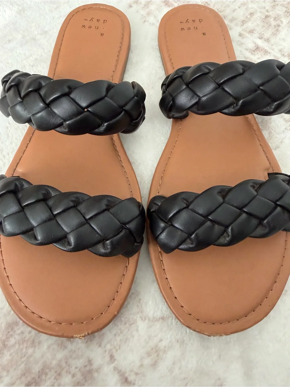A New Day Lucy Braided Slide Sandals Black Women’s 8
